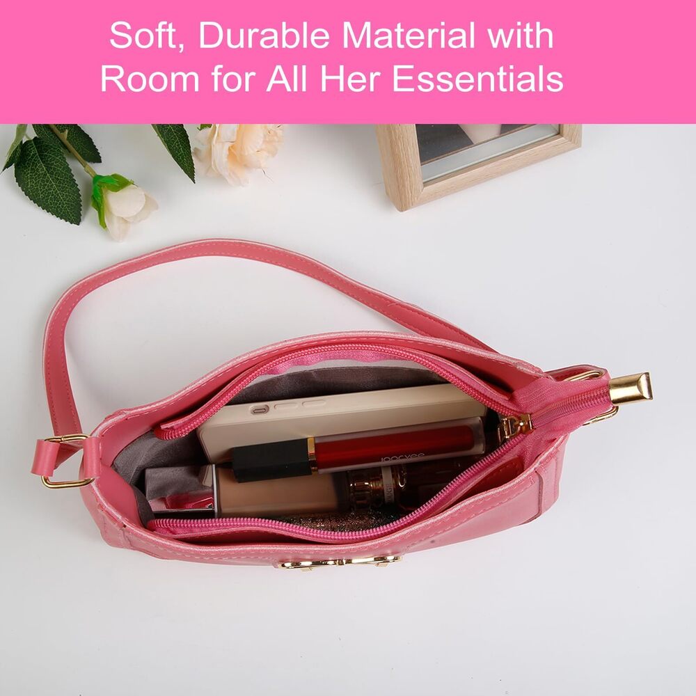 6025 Fashion Bow Shoulder Bag , Cute Hobo Tote Handbag Zipper Clutch Purse - Picture 7 of 7